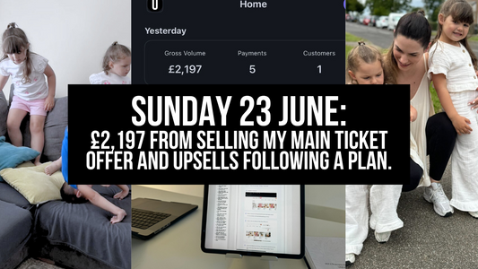 Closed the day at £2,197 completely passively from digital products following a plan.