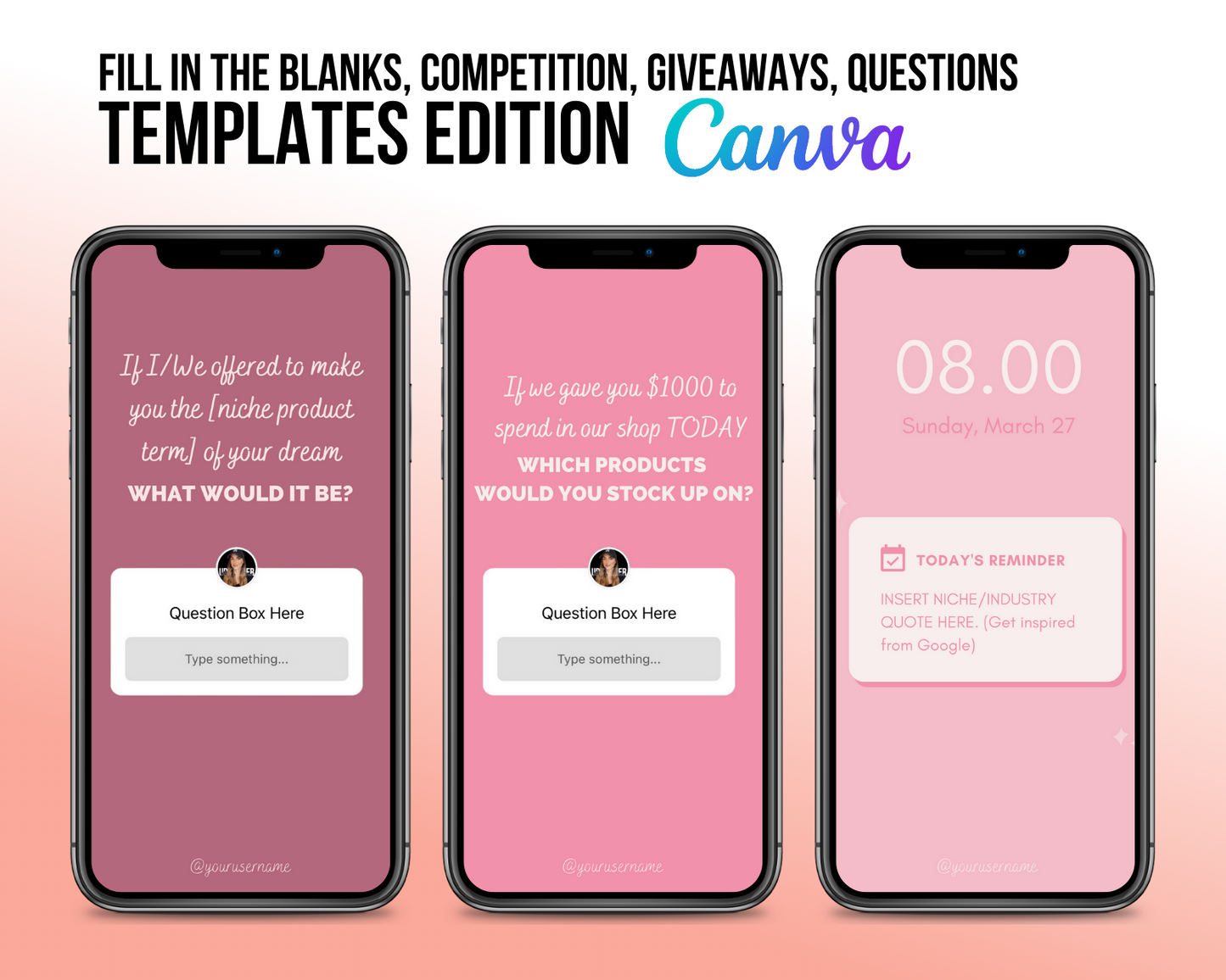 FILL-IN-THE-BLANKS INSTAGRAM ENGAGEMENT STORIES TEMPLATE