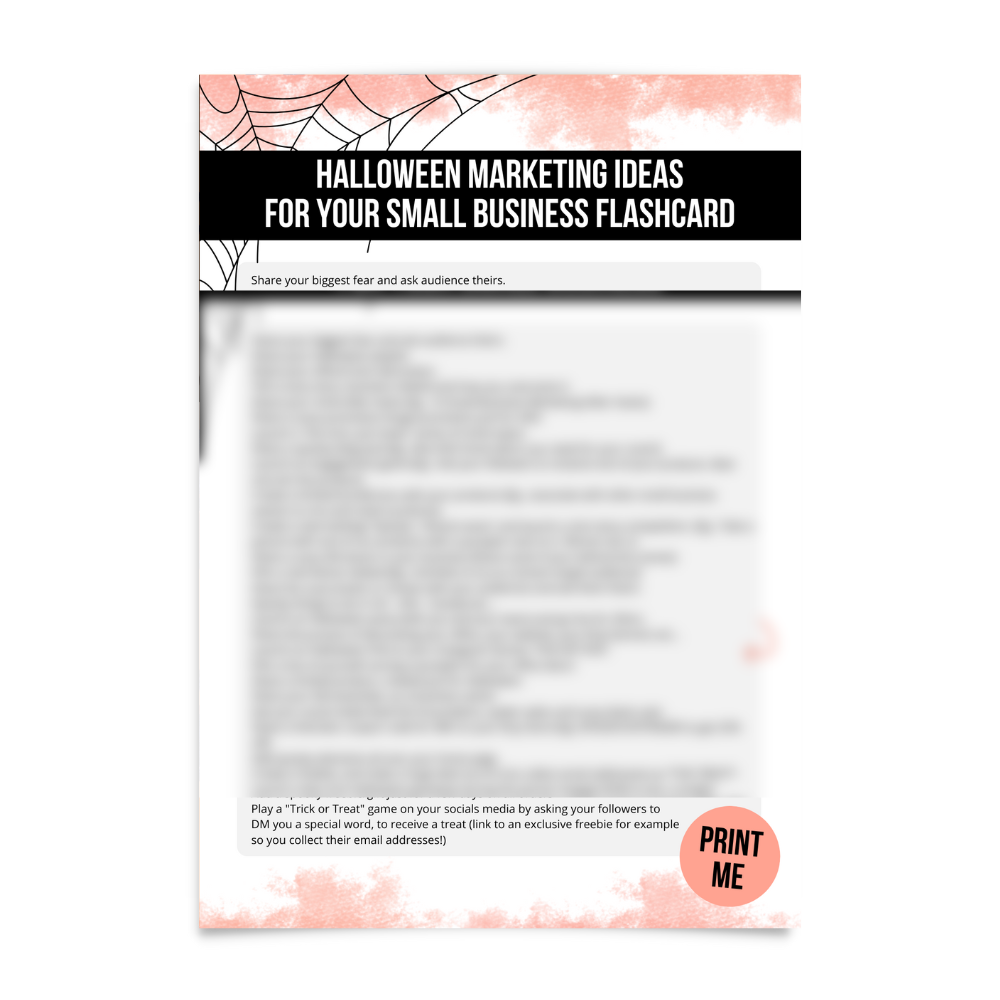 Halloween Marketing Content Ideas For Your Small Business FlashCard