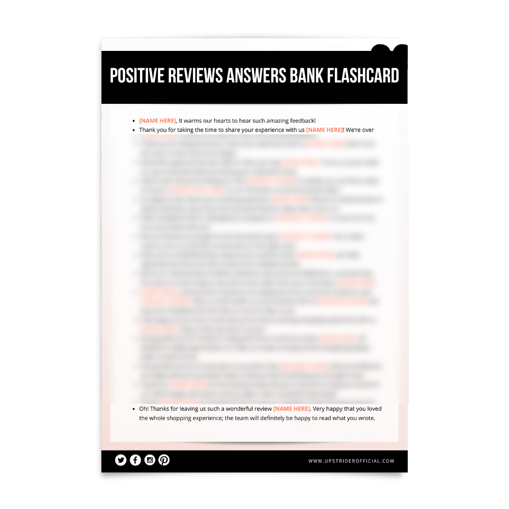 The Ultimate Positive Reviews Responses Bank Template