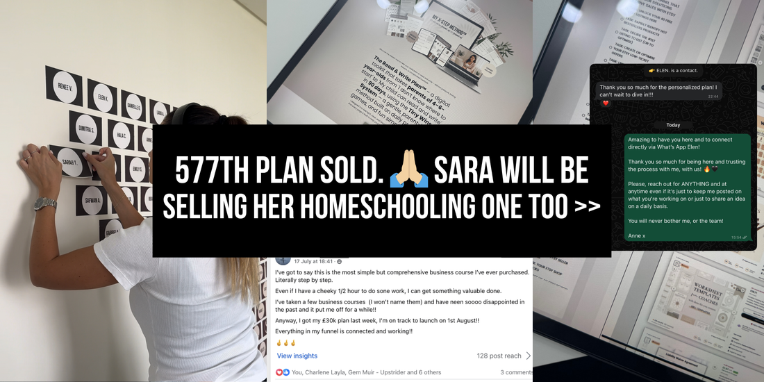 577th plan sold. 🙏🏼 Sara will be selling her homeschooling one too >>