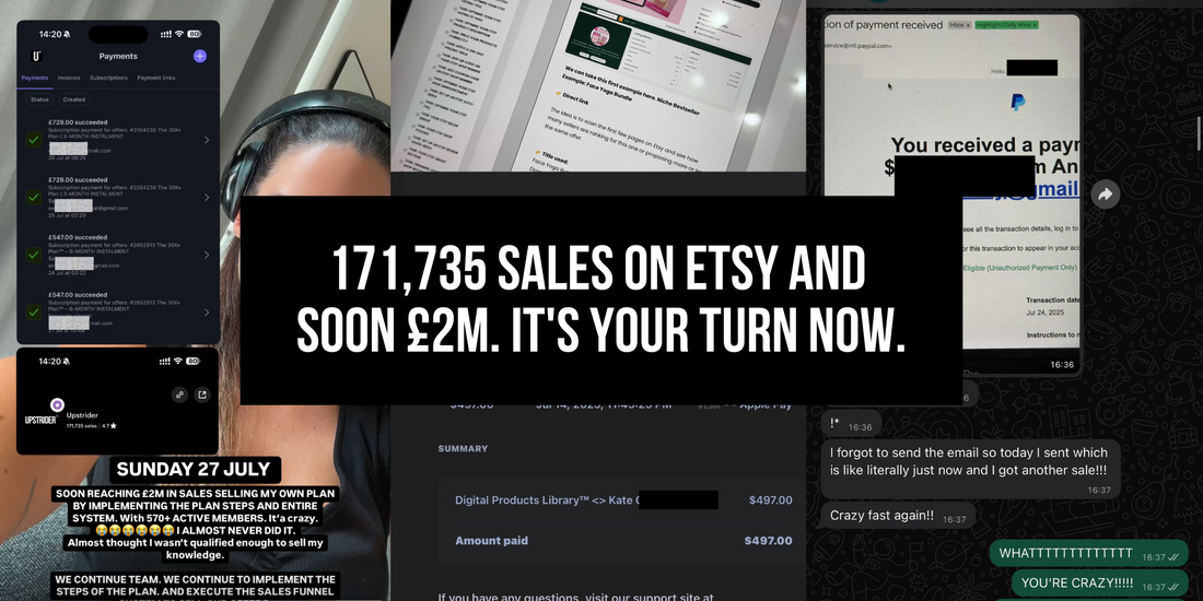 171,735 sales on Etsy and soon £2M. It's your turn NOW.