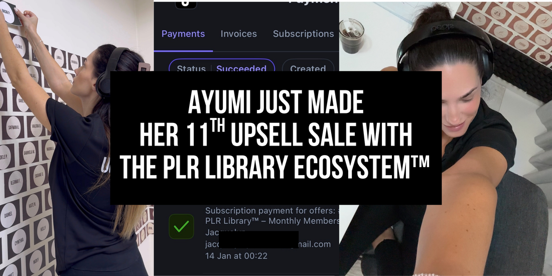🎉🏆 Ayumi just made her 11th affiliate sale with the 30K+ PLR Library Ecosystem™!!!