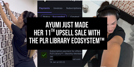 🎉🏆 Ayumi just made her 11th affiliate sale with the 30K+ PLR Library Ecosystem™!!!