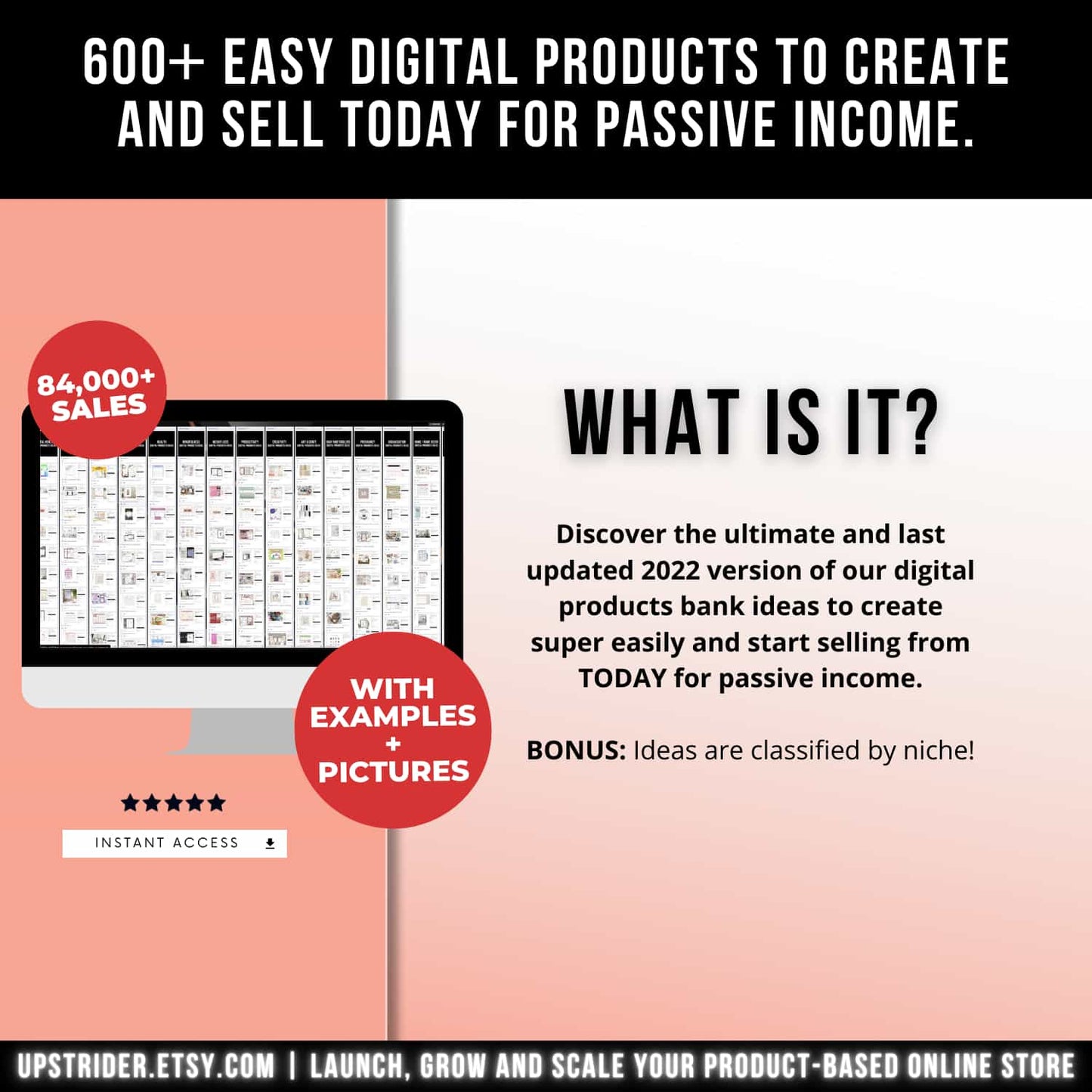 600+ Digital Products Ideas To Create And Sell Today For Passive Income, Etsy Digital Downloads Small Business Ideas and Bestsellers to Sell